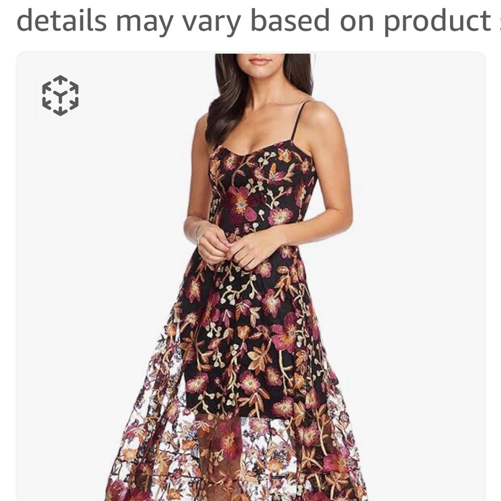 Dress the Population Silver Sundress Spaghetti Strap Sleeveless